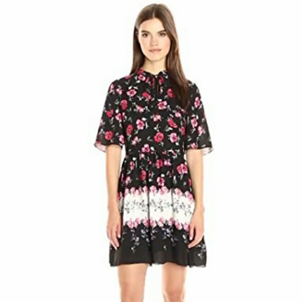 CeCe Floral Necktie Dress